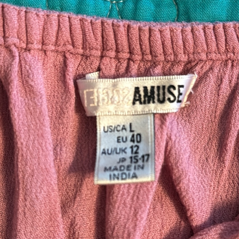 Amuse  Pink Ruffled Smocked Top - Picture 2 of 4